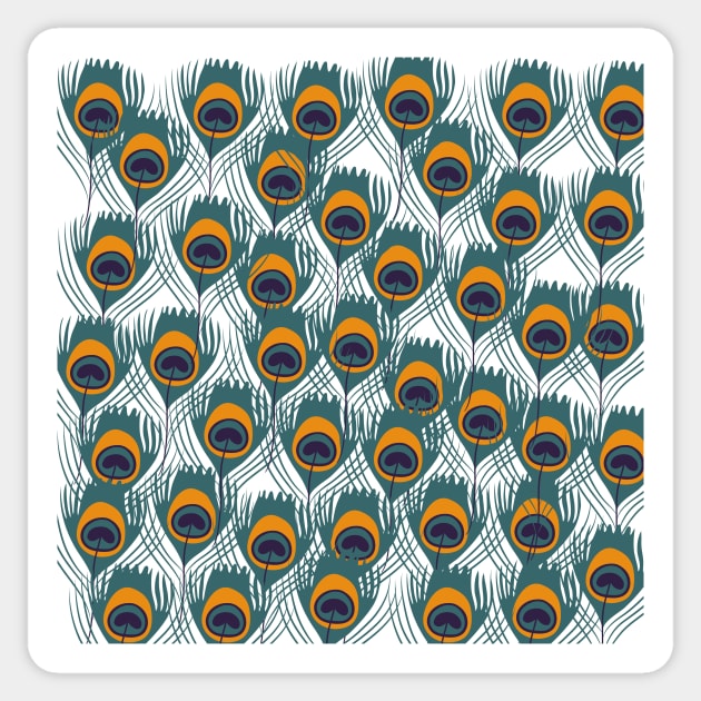 Peacock Feather Pattern Sticker by Valentin Cristescu